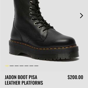 Leather doc marten Pisa platform pebbled leather combat boots